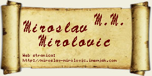 Miroslav Mirolović vizit kartica